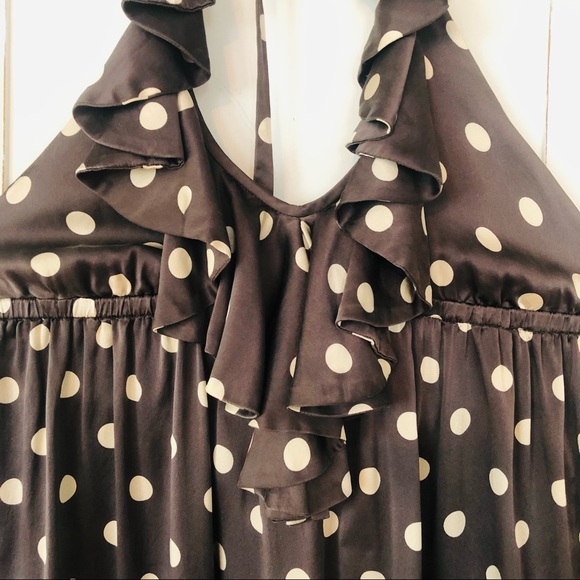 Susana Monaco Amber Dot Halter Silk Dress Size 6 - Picture 4 of 8